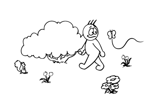 Dibujo para colorear 08b. Primavera