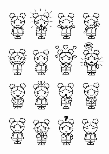 Dibujo para colorear 16 emociones