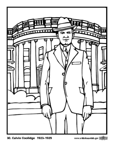 Dibujo para colorear 30 Calvin Coolidge
