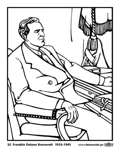 Dibujo para colorear 32 Franklin Delano Roosevelt