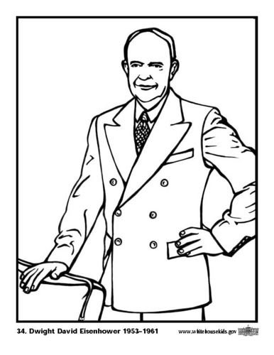 Dibujo para colorear 34 Dwight David Eisenhower