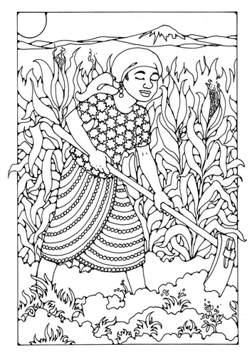 Dibujo para colorear agricultora