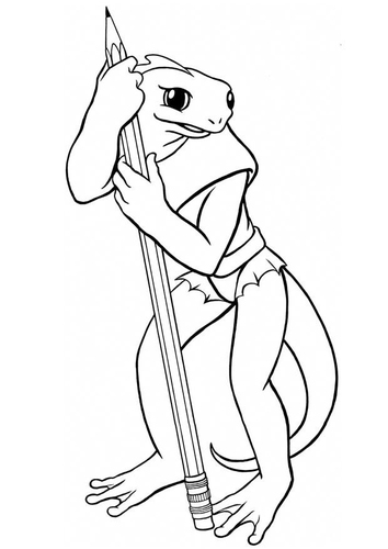 Animal fantástico con lápiz