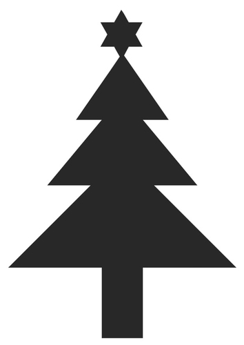 Dibujo para colorear árbol de navidad con estrella de navidad