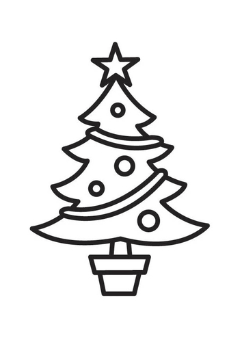 Dibujo para colorear árbol de navidad