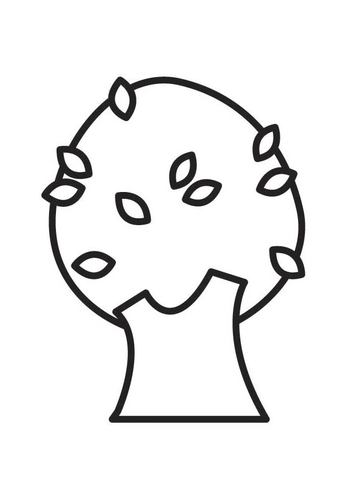 Dibujo para colorear árbol en verano