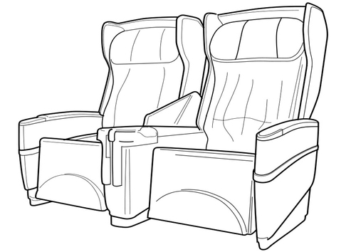 Dibujo para colorear asientos de avión