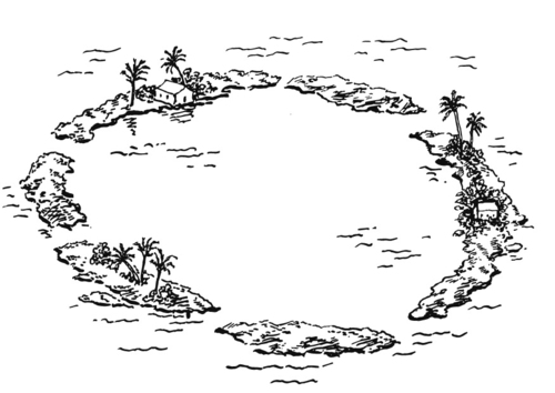Dibujo para colorear Atolón - grupo de islas