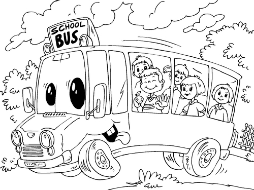 Dibujo para colorear autobús escolar