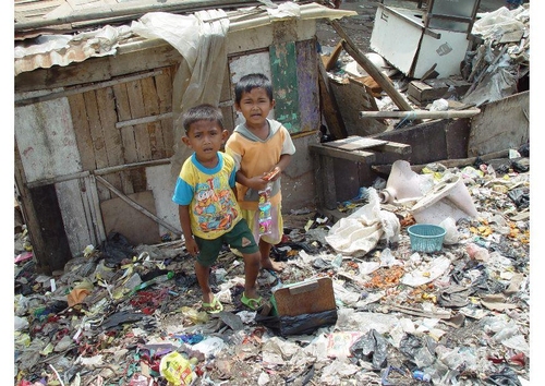 Barrio marginal en Jakarta