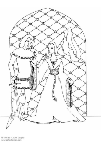 Dibujo para colorear Caballero y dama
