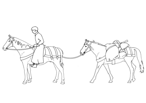 Caballero y equipaje