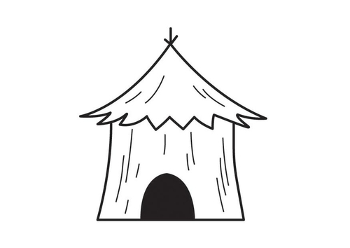 Dibujo para colorear cabaña