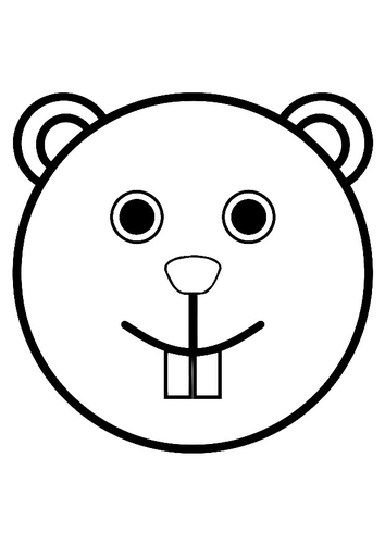 Dibujo para colorear cabeza de castor