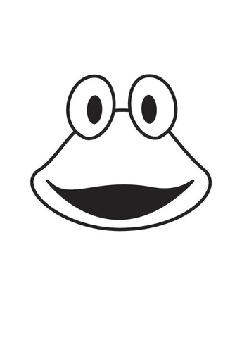 Dibujo para colorear cabeza de rana