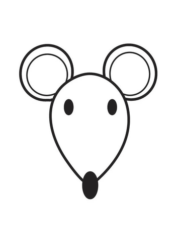 Dibujo para colorear cabeza de ratón