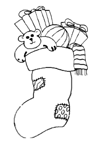 Dibujo para colorear Calcetín con juguetes