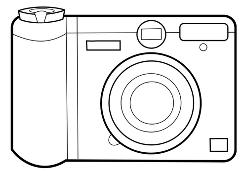 Dibujo para colorear cámara de fotos