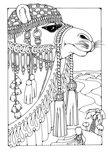 Dibujo para colorear camello
