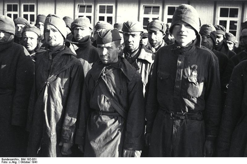 Foto Campo de concentración Mauthausen - soldados prisioneros rusos