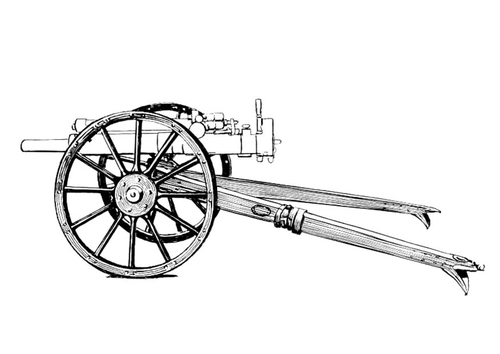 Dibujo para colorear cañón - carro