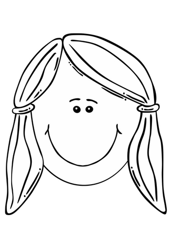 Dibujo para colorear cara de niña