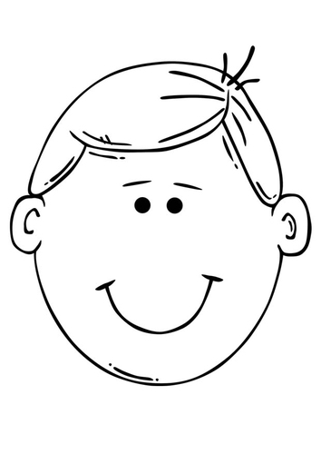 Dibujo para colorear cara de niño