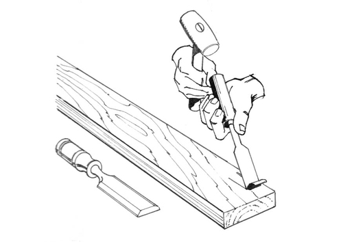 Dibujo para colorear carpintero con cincel