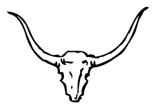 Dibujo para colorear cráneo de toro
