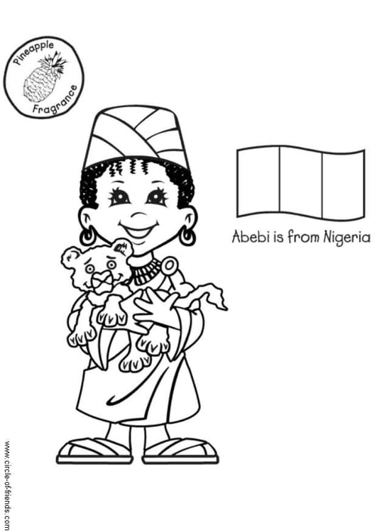 Dibujo para colorear Abebi de Nigeria