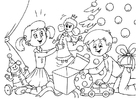 Dibujos para colorear abrir los regalos