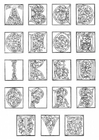 Dibujos para colorear 01a. Alfabeto de finales del siglo XV