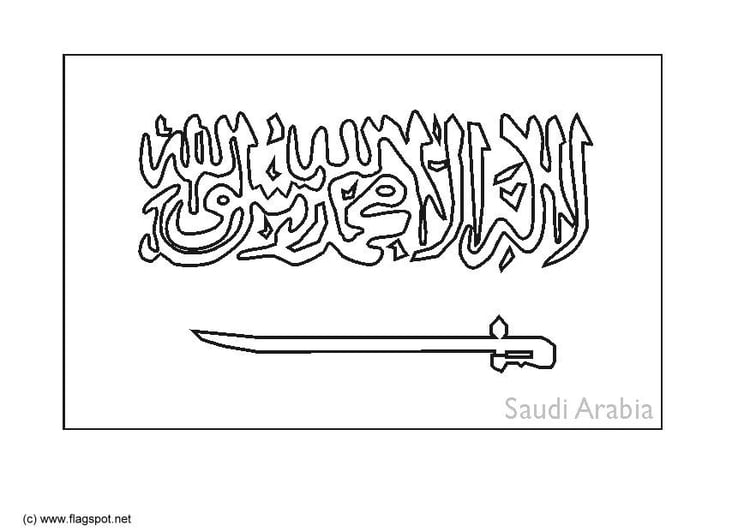 Dibujo para colorear Arabia SaudÃ­