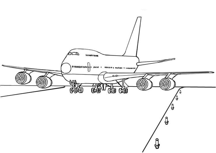 Dibujo para colorear AviÃ³n 747