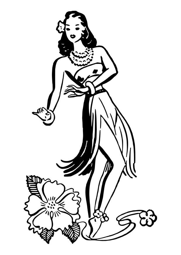 Dibujo para colorear bailarina de hula - Img 27886