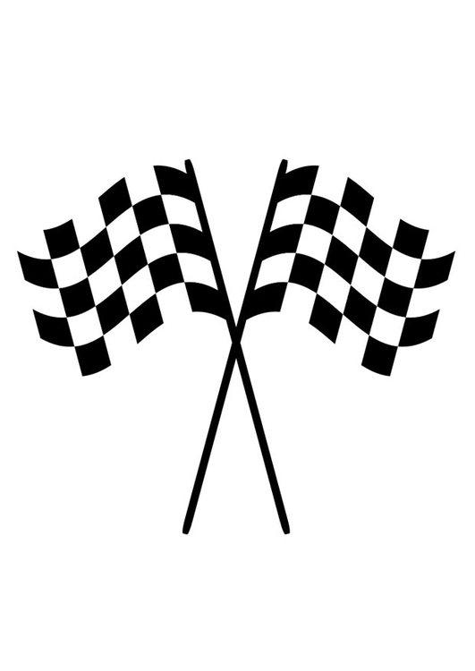 Dibujo para colorear banderas de carreras - Img 29409
