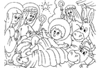 Dibujos para colorear belén - nacimiento de Jesús