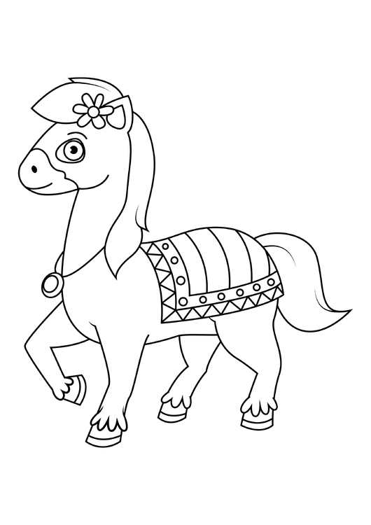 Dibujo para colorear caballo en movimiento