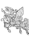Dibujos para colorear caballo volador