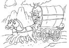 Dibujos para colorear caballo y carromato