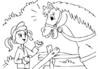 Dibujos para colorear caballo y niña
