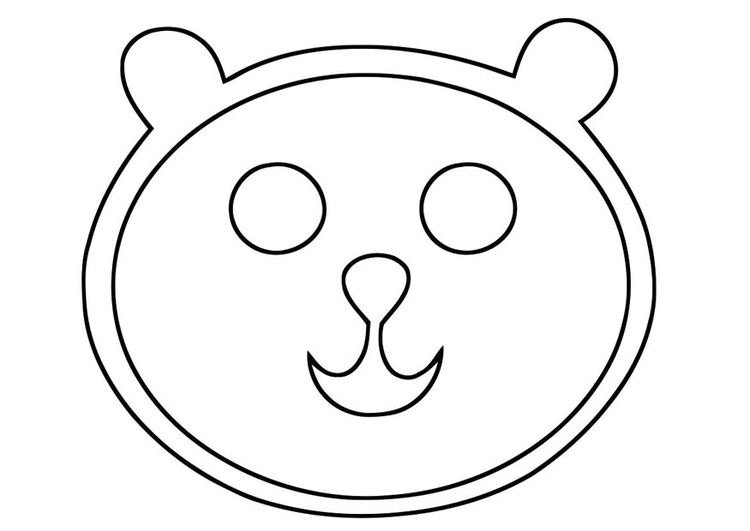 Dibujo para colorear cabeza de oso