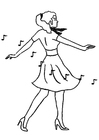 Dibujos para colorear Chica bailando