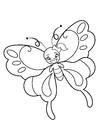 Dibujos para colorear chica mariposa