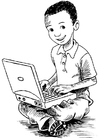 chico en la computadora portátil
