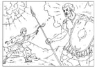 Dibujos para colorear David y Goliat
