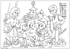 Dibujos para colorear decorar el árbol de Navidad