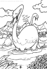 Dibujos para colorear Dinosaurios en el agua