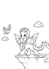 Dibujos para colorear el dragón va a volar