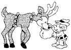 Dibujos para colorear elfo con reno
